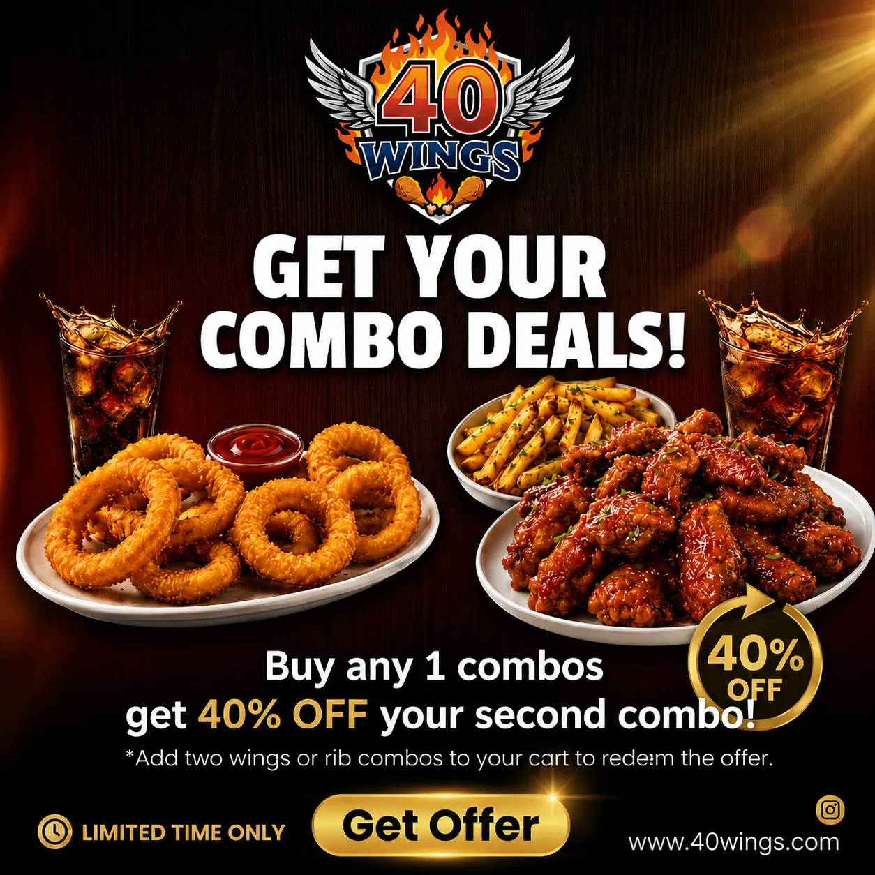 40 Wings special offer — chicken wings & ribs in Lanigan and Prince Albert, SK